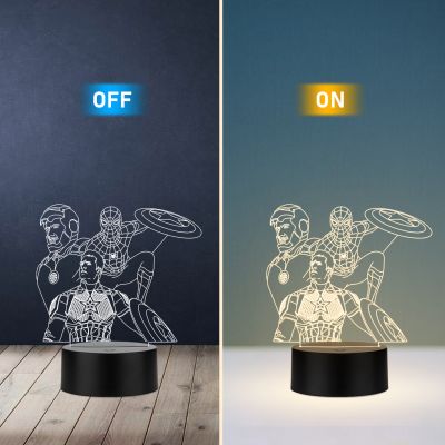 Avengers Character's From Endgame Design Night Lamp